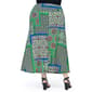 Plus Size 24/7 Comfort Apparel Green Scarf A-Line Maxi Skirt - image 3