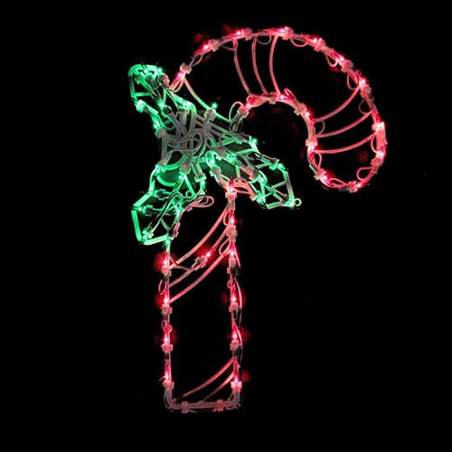 Northlight Seasonal 18in. Pre-Lit Candy Cane w/ Holly Silhouette