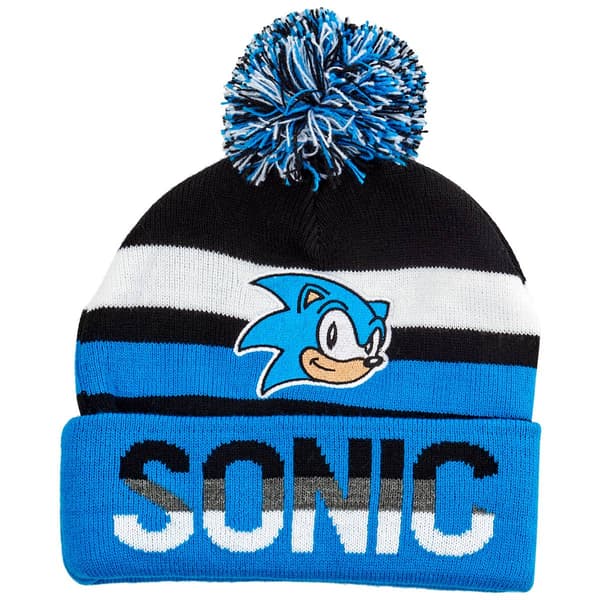 Boys (4-7) Sonic(tm) The Hedgehog Striped Cuff Pom Beanie Winter Hat