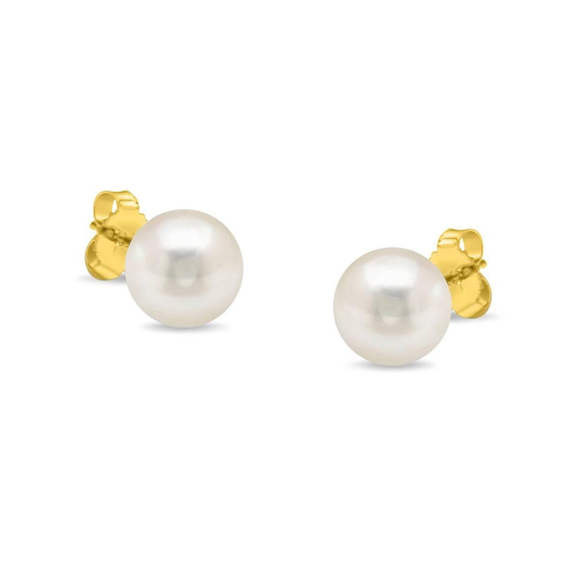 Haus of Brilliance 14kt. Yellow Gold Round Pearl Stud...