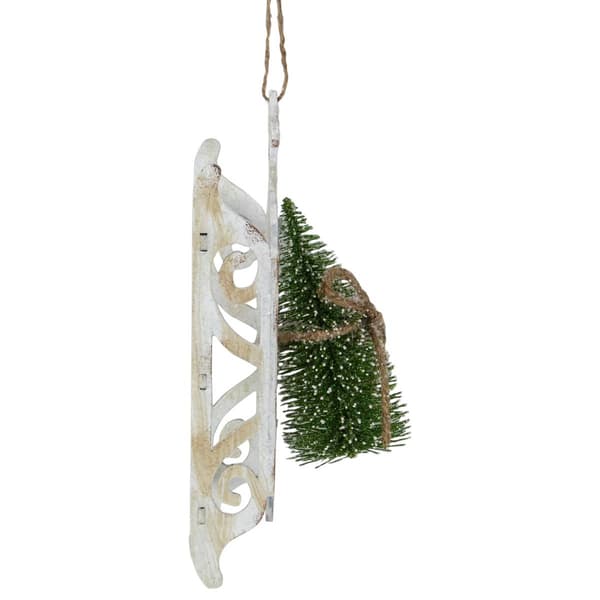 Northlight Seasonal White Wood Sled Christmas Ornament