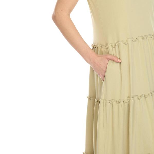 Womens White Mark Scoop Neck Tiered Midi Dress