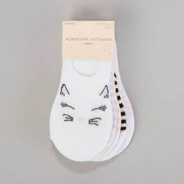 Girls Adrienne Vittadini 6pk. Cat Stripe Sneaker Liners