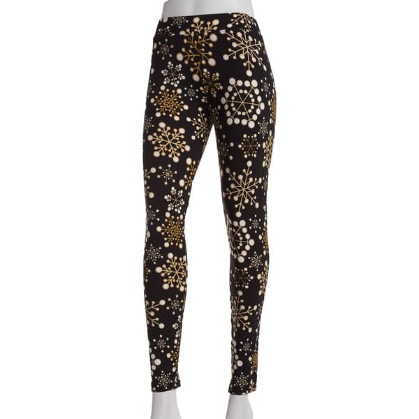 Womens Runway Ready Yummy Snowflakes Christmas Legging - image 