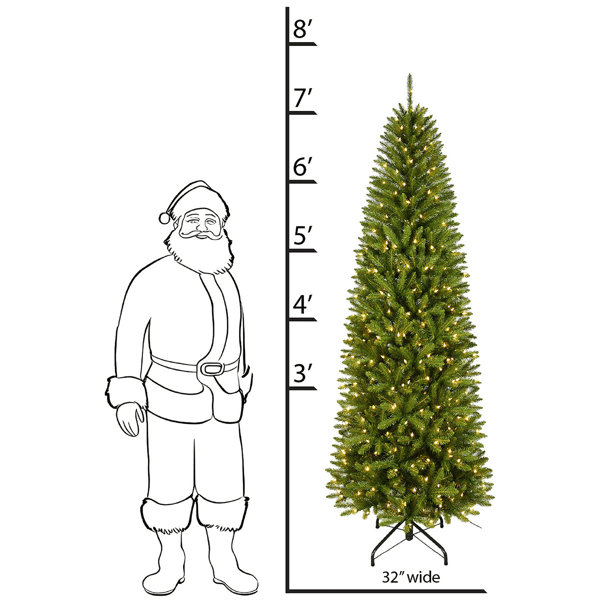Santa''s Workshop 7.5ft. Pre-Lit Clear UL Lights PVC Slim Tree