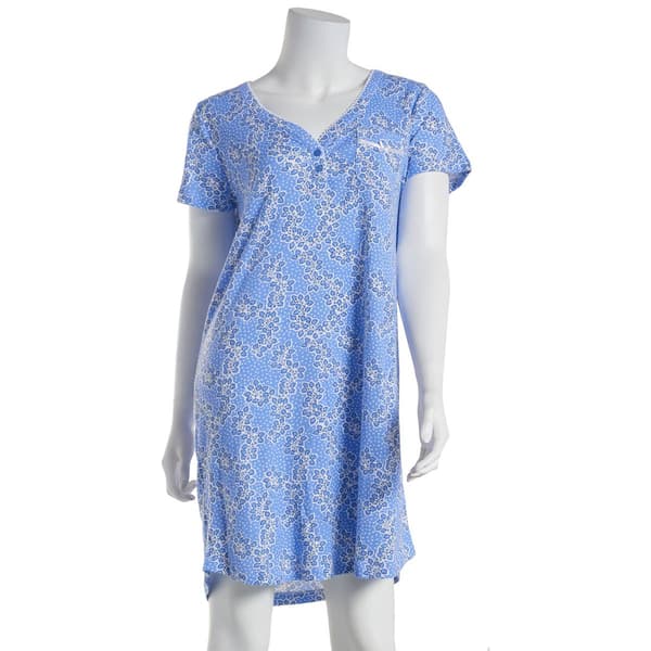 Karen Neuburger Pigiama Da Donna In Flanella Con Henley A Maniche Lunghe E Slip Comodo - Blu, Taglia S