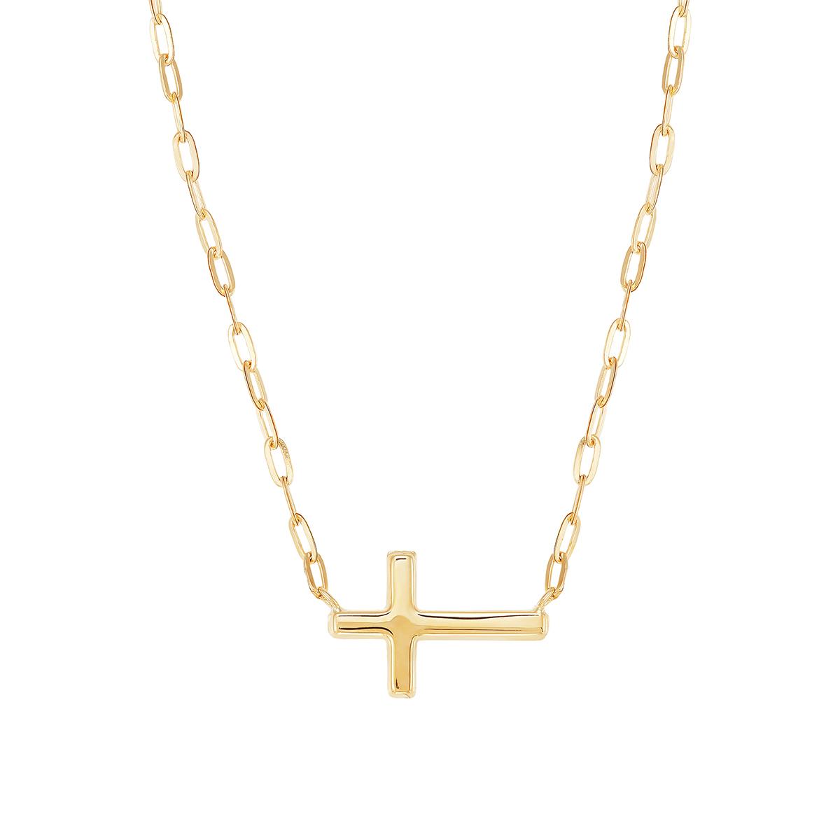 Gold Classics™ 10kt. Gold Cross Paperclip Chain Necklace