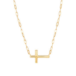 Gold Classics&#40;tm&#41; 10kt. Gold Cross Paperclip Chain Necklace