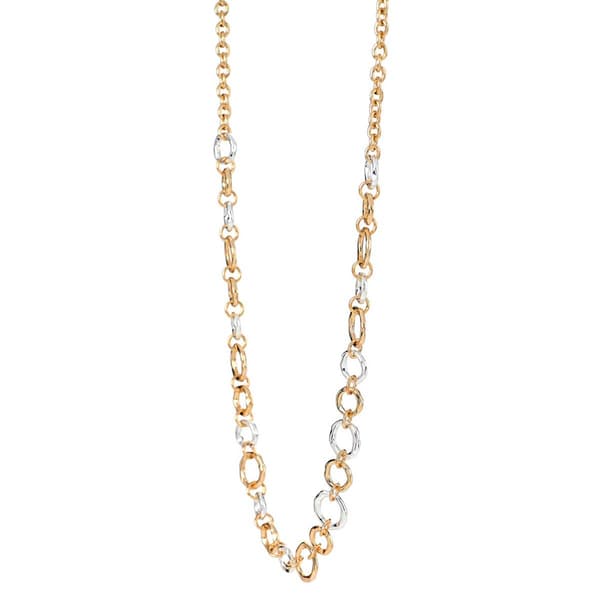 Design Collection Two-Tone Interlocking Circle Link Necklace