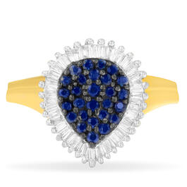 Gemstone Classics&#40;tm&#41; 1ctw. Blue Sapphire Diamond Cluster Ring