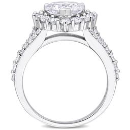 Sterling Silver 3ctw. White Moissanite Heart-Shaped Ring