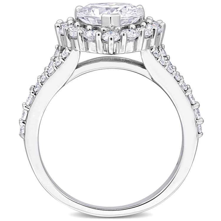 Sterling Silver 3ctw. White Moissanite Heart-Shaped Ring