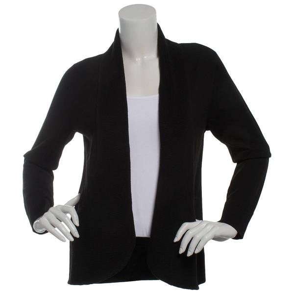 Petite 89th & Madison Long Sleeve J Pocket Solid Cardigan