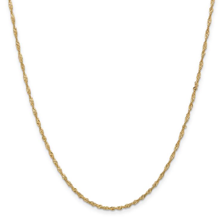 Gold Classics™ 1.70mm. 14k Gold Singapore Chain Anklet