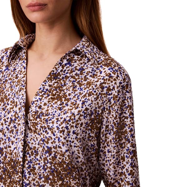 Womens Calvin Klein Long Sleeve Speckled Button Front Blouse