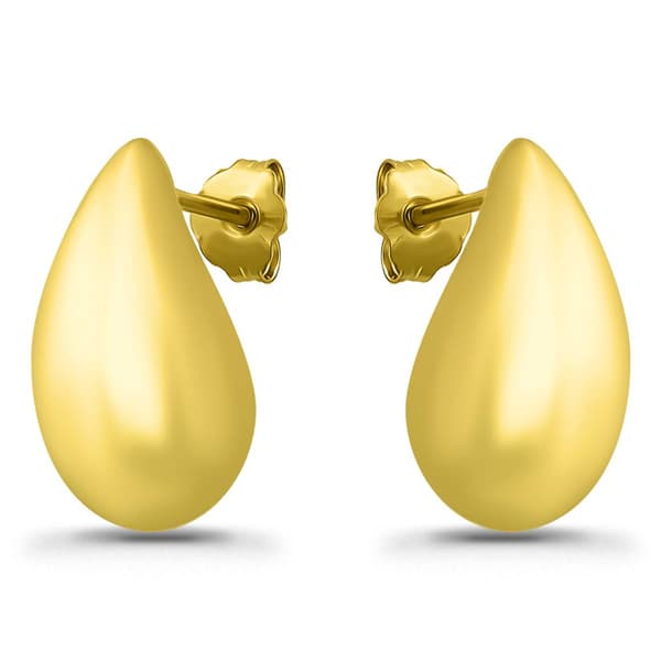 Designs by FMC Gold over Sterling Silver Teardrop Hoop Earrings