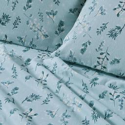 Freshfolds Turkish Cotton Snowy Botanical Flannel 4pc. Sheet Set