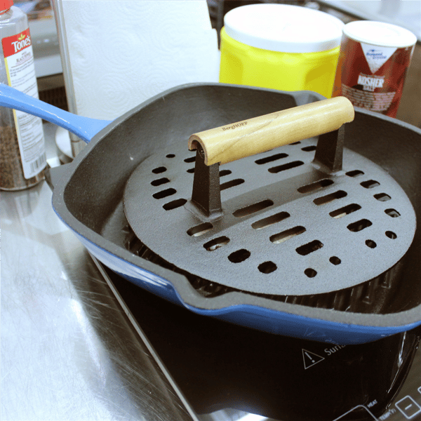 BergHOFF Neo 2pc. 11in. Grill Pan with Slotted Steak Press