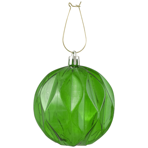 Northlight 6ct Green Rhombus Transparent Christmas Ball Ornaments
