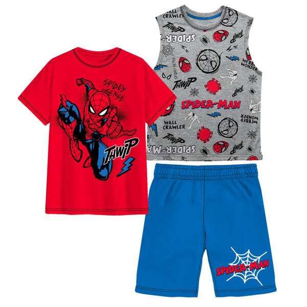 Boys &#40;4-7&#41; Spider-Man 3pc. Tee & Shorts Set - Red - image 