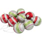 Northlight Seasonal 9ct. Striped Glitter Christmas Ornaments - image 1