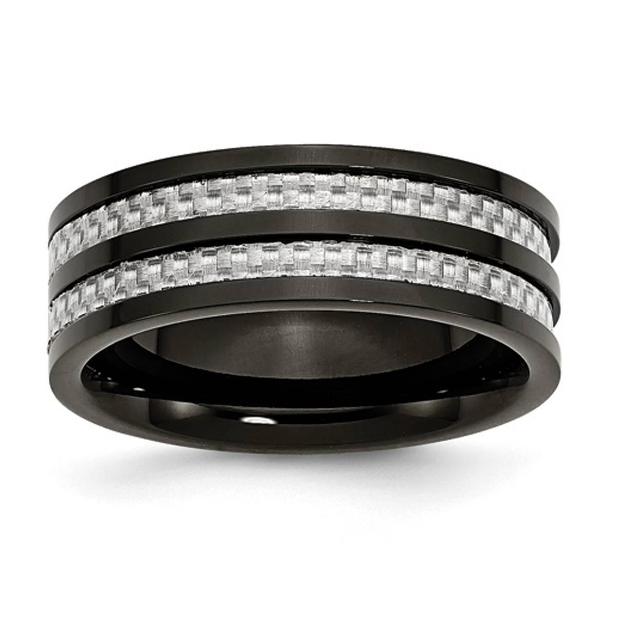 Mens Gentlemen’s Classics™ Black IP-Plated & Grey Inlay...