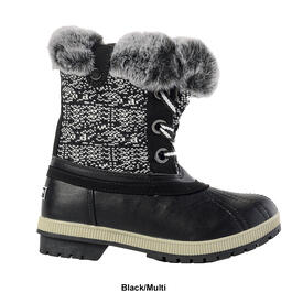 Womens London Fog Milly Mid Calf Duck Boots - Black/Multi