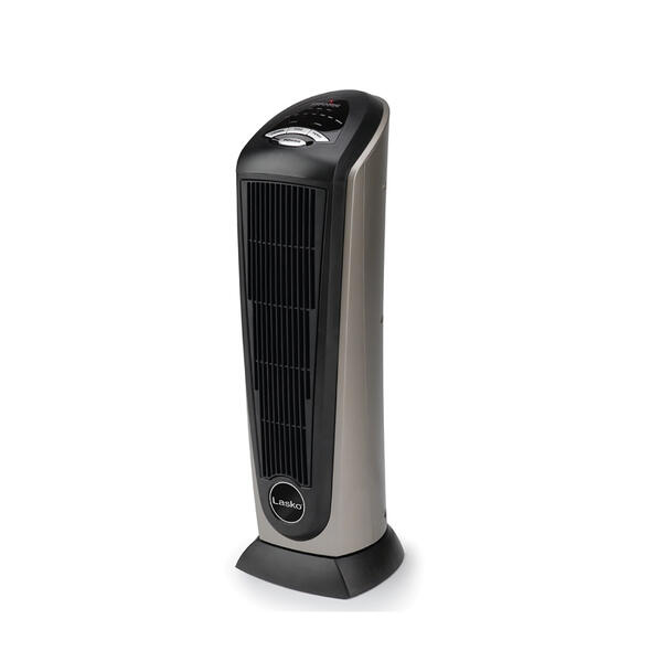 Lasko Ceramic Tower Space Heater with Remote - Black/Silver - image 