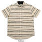 Mens Natural Blue Textured Cotton Blend Striped Button Down Shirt - image 2