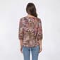 Womens Cocomo 3/4 Sleeve Floral Basket Weave Pleated Blouse - image 2