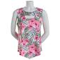 Plus Size Emily Daniels Cutout Neck Tropical Floral Blouse - image 1
