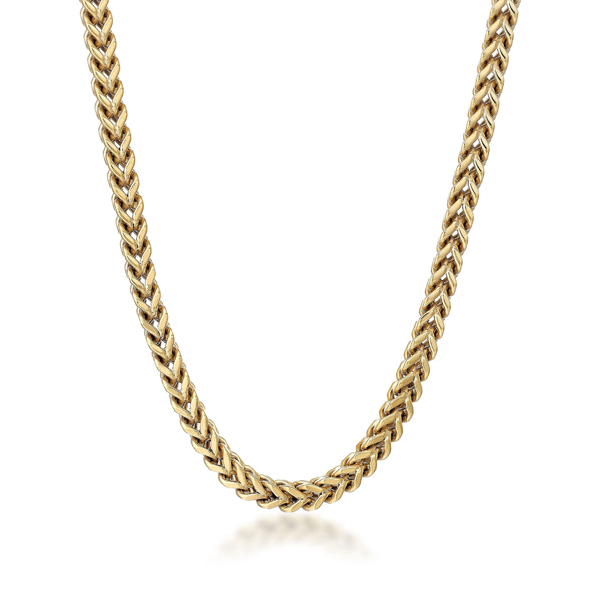 Mens Lynx Gold-Tone Plated Foxtail Chain Necklace & Bracelet Set