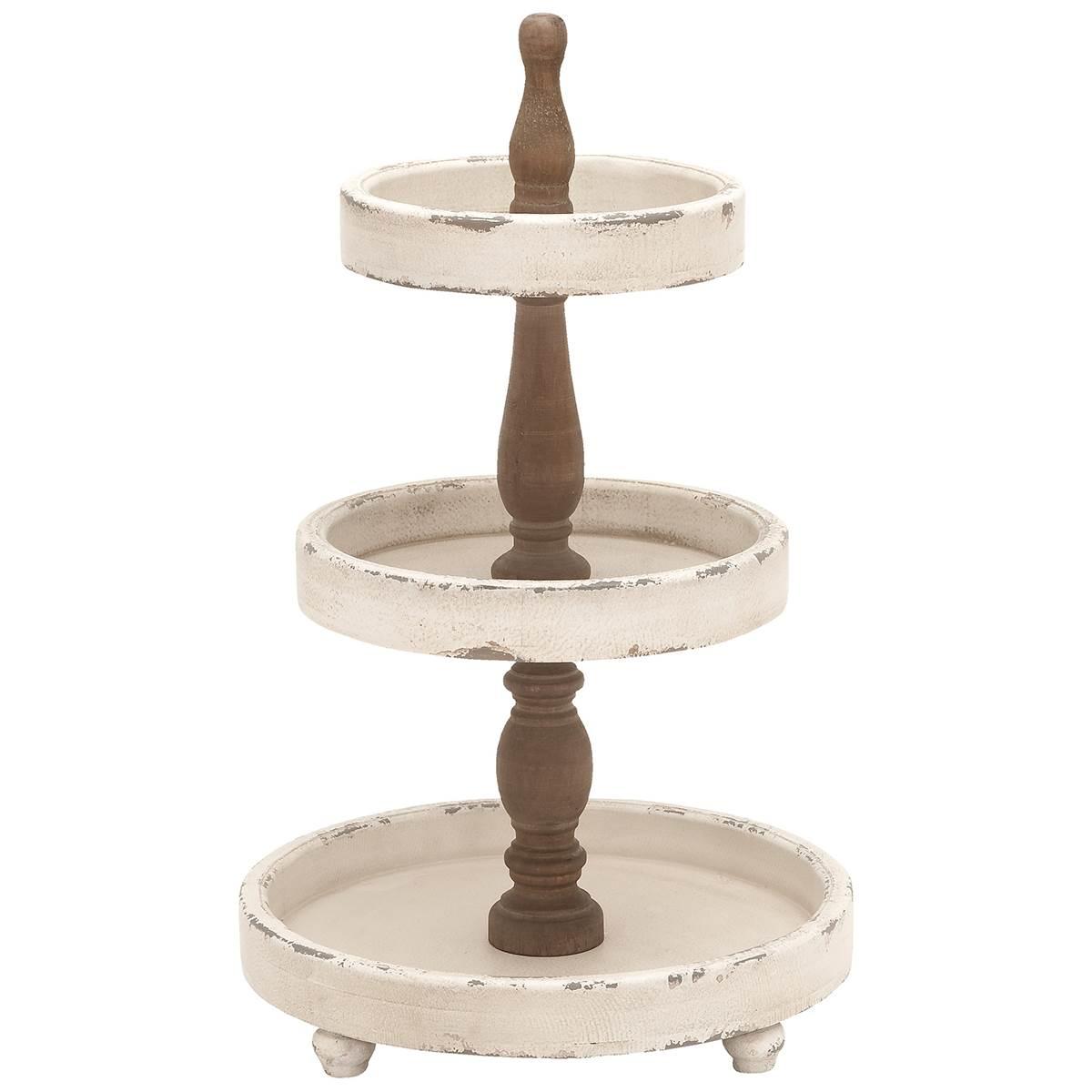 9th & Pike® 3 Tier White Round Events Serving Tray