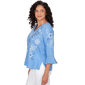 Womens Alfred Dunner Mykonos Split Neck Floral Embroidery Blouse - image 4