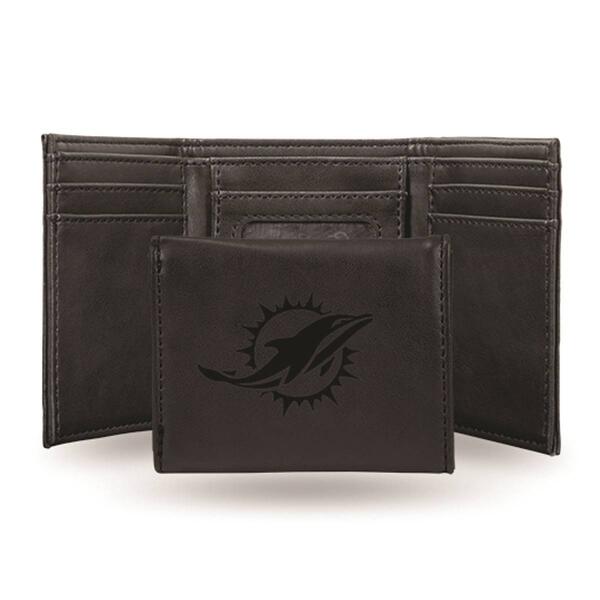 Mens NFL Miami Dolphins Faux Leather Trifold Wallet - image 