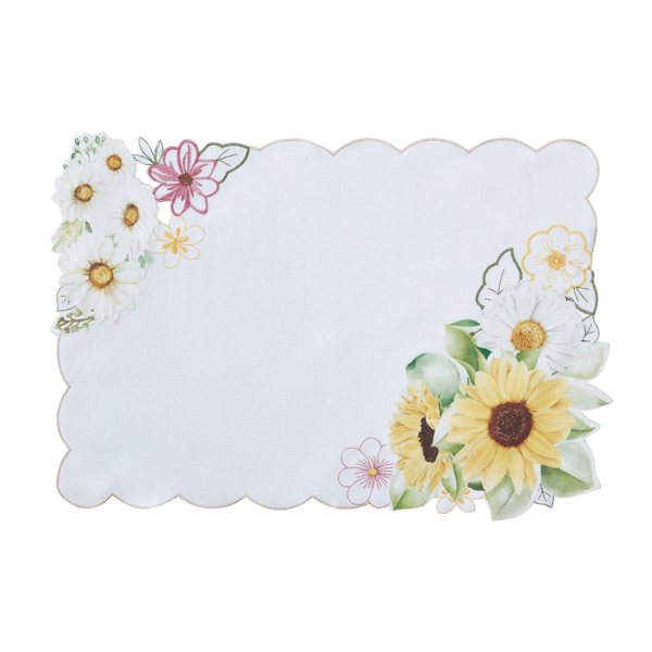 Threadmade Sunflower and Daisies Placemats - Set of 4