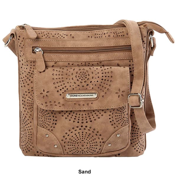 Stone Mountain Nubuck Perforated Vinyl Flap Crossbody