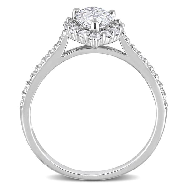 Gemstone Classics™ Sterling 1 3/8kt. Dew Moissanite Halo Ring