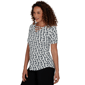 Petite Emaline Key Items Short Sleeve Abstract V Neck Blouse - image 3