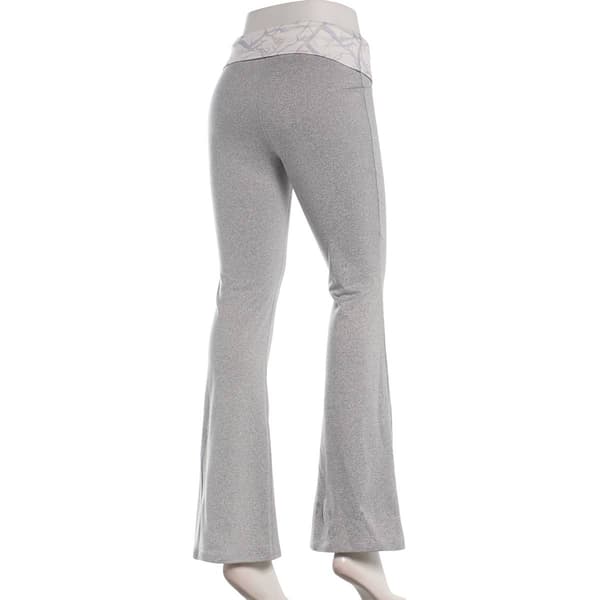 Juniors No Comment Fleece Fold Over Waist Flare Pants - Grey
