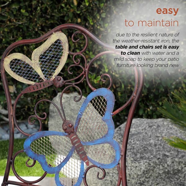 Alpine 3-Piece Rustic Butterfly Bistro Set