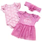 Baby Girl (NB-9M) Bebe 2pk. Short Sleeve Loved Bodysuit Set - image 1