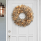 Puleo International 24in. Pre-Lit Warm White Lights Tan Wreath - image 3