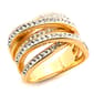 Yellow Flash Plated 5 Row Pave Crystal Wrap Ring - image 1