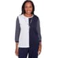 Womens Alfred Dunner Block Island 3/4 Sleeve Color Block Top - image 1