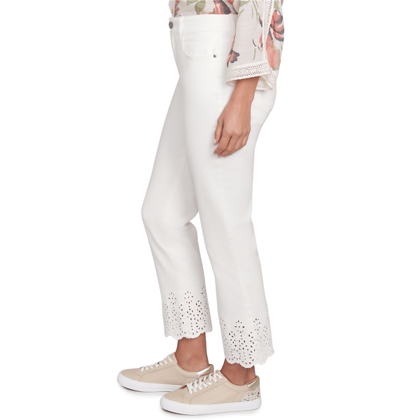 Womens Skye''s The Limit Spring Romance Embroidered Capri Pants