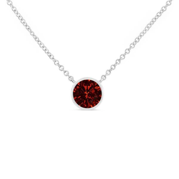 Haus of Brilliance Sterling Silver & Ruby Pendant Necklace - image 