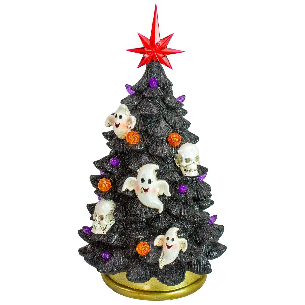 Northlight Seasonal 12in. Black LED Skull & Ghost Halloween...