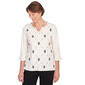 Womens Alfred Dunner Neutral Territory Heat Set Diamond Knit Tee - image 1