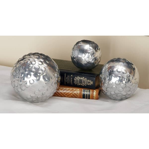 9th & Pike® Glam Silver Aluminum Decorative Orbs - Set of 3